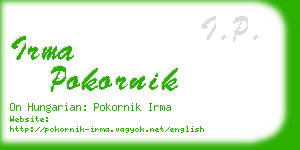 irma pokornik business card